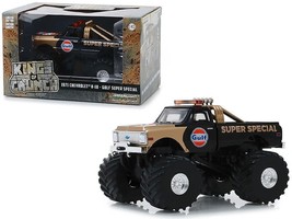 1971 Chevrolet K-10 Monster Truck &quot;Gulf Super Special&quot; Black and Gold wi... - £27.70 GBP
