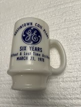 Vtg General Electric GE Coffee Mug Cup Milk Glass Rare Austintown OH 1978 Safety - £78.44 GBP