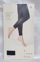 Women's 50D 1X/2X Plus High Waisted Footless Black  Opaque Tights, A New Day image 2
