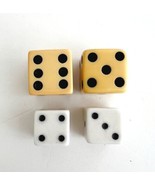 Dice Game Pieces Vintage Lot Of 4 Parts Components Replacements 2 Sizes E56 - $14.99