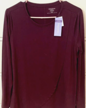 Motherhood Maternity Sz M Tulip Nursing Top Plum Round Neck L/S NEW - £14.93 GBP