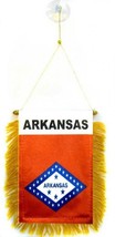 Arkansas MINI BANNER FLAG GREAT FOR CAR &amp; HOME WINDOW MIRROR 2 SIDE - $13.99