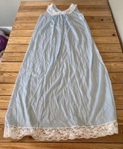 Miss Elaine Women’s Lace Trim Nightgown Size M Blue A10 - $19.79