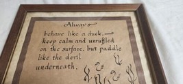 Vintage Framed Calligraphy Always Behave Like a Duck Keep Calm On Surface Devil - £17.48 GBP