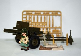 Minifigure Custom Toy American WW2 Small Artillery Gun set with Tank Sgt - £12.51 GBP