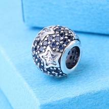 925 Sterling Silver Follow The Stars with Clear Cz &amp; Midnight Blue Cryst... - $15.99