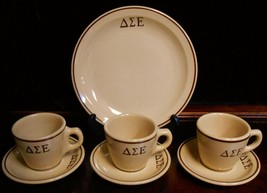 Vintage Tepco Restaurant China 7 Pc Delta Sigma Epsilon PLATE/CUPS/SAUCERS - £18.98 GBP