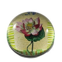 Vintage John Derian Company Lotus Pink Flower Paperweight Glass - $65.00