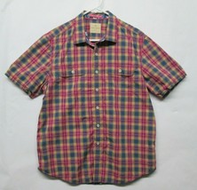 Tommy Bahama Jeans Make Life One Long Weekend Sz L Blue Red Button Front Shirt - £17.36 GBP