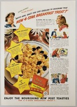 1941 Print Ad Post Toasties Corn Flakes 4-Star Breakfast Treat - £9.12 GBP