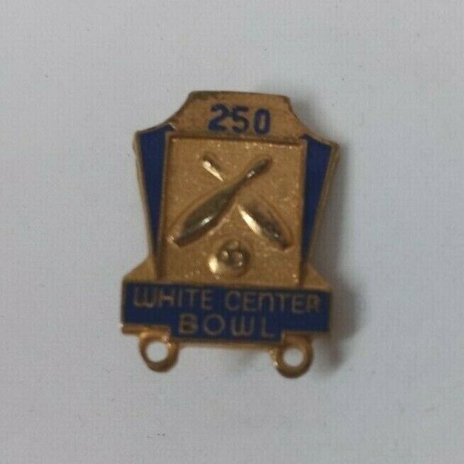 Vintage 250 White Center Bowl Bowling Lapel Hat Pin - $5.34