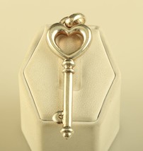 Vintage Sterling Silver 925 JCM Jacmel Gold Tone 3D Heart Key Pendant - £35.61 GBP