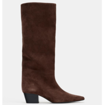 ZARA BNWT 2026. BROWN COWBOY SPLIT SUEDE REAL LEATHER BOOTS. 1007/710/700 - $162.00
