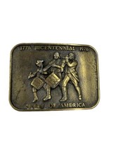 1776 Bicentennial 1976 Spirit of America Minutemen Brass Belt Buckle - £6.12 GBP