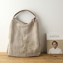 New Cotton Linen Retro Women Big Bag Literature And Art Cloth Casual Tote Large  - £97.76 GBP