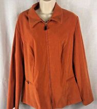 Jessica Howard womens orange jacket shirt coat sz 18 zippered zip up sue... - $15.83