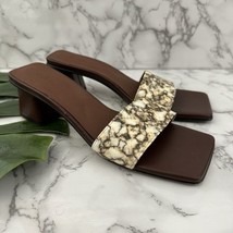 Svegan Womens Block Heel Sandals Size 38 Brown Square Toe Vegan Leather - $708.16 MXN