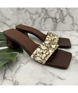 Svegan Womens Block Heel Sandals Size 38 Brown Square Toe Vegan Leather - $50.08 CAD