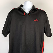 Pizza Hut Logo Polo Uniform Shirt Mens Large Polyester Black Red - $28.66