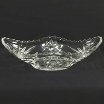 Anchor Hocking Starburst Cut Glass Gravy Boat Saw Tooth Relish Dish Cand... - $17.80