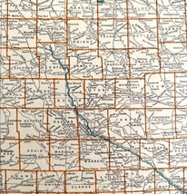 Iowa North America Map 1935 Atlas United States 14 x 11&quot; LGAD99 - £39.90 GBP