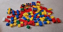 Lego Duplo Building Blocks 95 Piece Includes 7 People Figures Trailer Vtg Bricks - £62.51 GBP