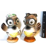 Scottish Owls &quot;Googly Eyes&quot; Salt &amp; Pepper Shakers (Circa 1950&#39;s)  By Enesco - $23.14