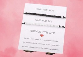 Friendship Bracelets - 2 Bracelets - One Black And One White - £9.77 GBP