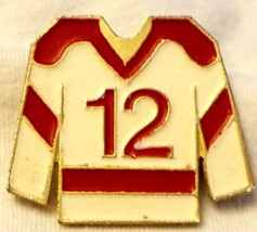 Lapel Cap Hat Pin Red &amp; White Jersey No 12 - £1.68 GBP