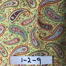 Paisley Fabric Yellow &amp; Red by the Yardage  8 Yards  (1-2-9) - £35.62 GBP