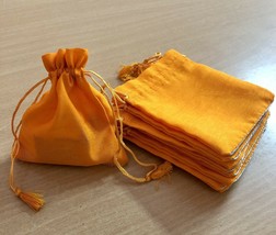 10 Pc Raw Silk Jewelry Pouch Bag gland cordon de mariage faveur de fête ... - £12.01 GBP