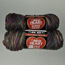 2 Skeins ARTIST PRINT Red Heart Worsted Medium Yarn Lot 5 oz 224 yds NEV... - $14.80