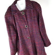 Vintage Coat Compagnie Internationale Zoompy nubby Jacket Plaid oversize... - $39.55