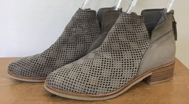 Dolce Vita Sofie Gray Suede Nubuck Leather Mesh Ankle Boots Womens 8 38.5 - $49.49
