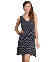 M-Rena V-neck Zigzag-Pattern Pointelle Knit Dress - $16.00