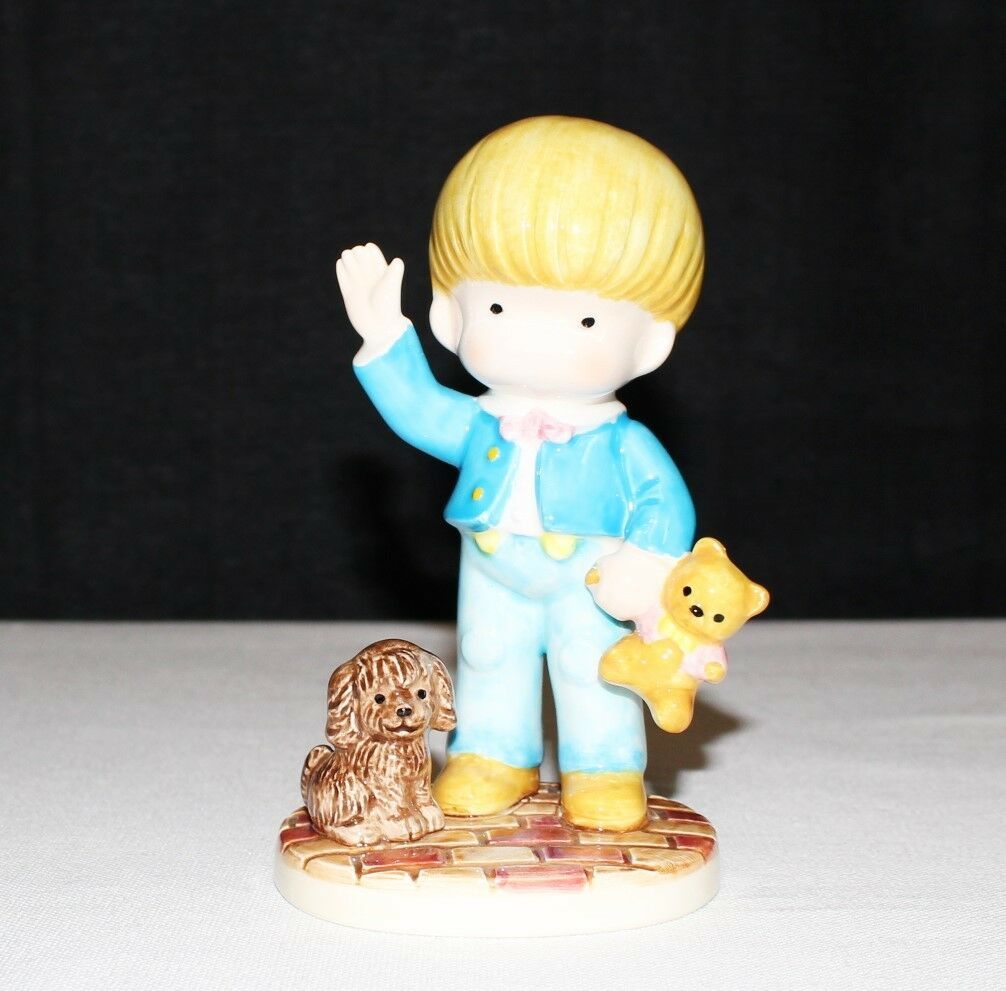Joan Walsh 1981 Anglund Ebeling Reuss Teddy Bear 5" Boy Porcelain Figurine - $15.00