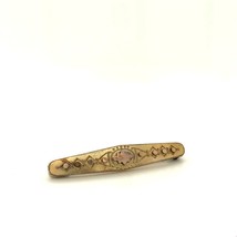 Antique Gold Filled Carved Victorian Etruscan Revival Repousse Bar Pin Brooch - £33.24 GBP