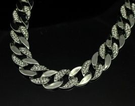 Exclusive 20 mm Real Moissanite  925 Sterling Silver Men&#39;s Choker Chain - £1,402.27 GBP