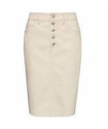 New Banana Republic Button Fly Beige Sand Pocket Back Slit Cotton Denim ... - $44.54