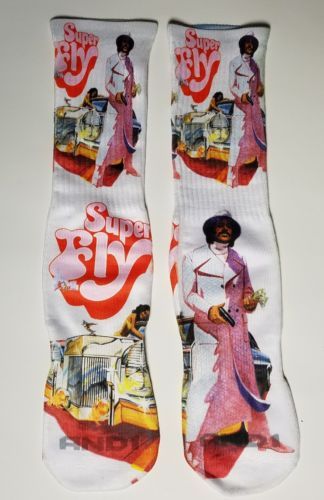 Custom Super Fly Dry Fit socks 70s movie classic - $14.99