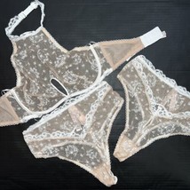 Victoria&#39;s Secret sin Forro 32C, 32D, 34B, 34C, 34D, 34DD Bra Set Beige Blanco - £83.07 GBP