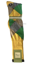 Vannucci Dress Knee Socks Mens Over the Calf Argyle Diamond Yellow Green - £30.10 GBP