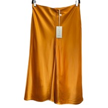 Joie Satin Pants Orange Size 10 Wide Leg Palazzo Cropped Flat Front Leg ... - £39.19 GBP
