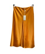 Joie Satin Pants Orange Size 10 Wide Leg Palazzo Cropped Flat Front Leg Pull On - $49.61