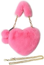 Furry Purse Heart Shaped Fluffy Faux Fur - £33.27 GBP