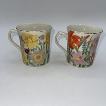 2 Lenox The Flower Blossom Porcelain Mug Collection Suzanne Clee 1995 Vintage - £14.79 GBP