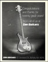 Zon Guitars Thanks for 20 years of Guitar Player magazine tribute 1987 ad print - £3.37 GBP
