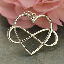 Sterling Silver Infinity Heart Pendant - Large 22x22mm - $18.68