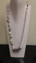 Signed Jq Fashion Beads And Pearls Necklace 16&quot; - £93.95 GBP