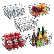 Pantry Organization And Storage 5 Pack , Wire Storage Baskets For Kitchen, Laund - $38.99